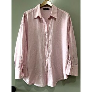 Pietro Brunelli Linen blend Italy maternity button down pink Shirt Size XL